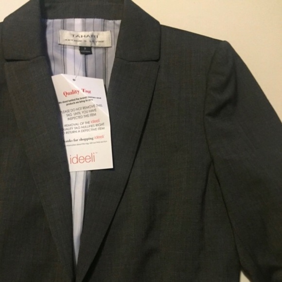 NWT Tahari Arthur S Levine Charcoal Blazer, 2 - Picture 2 of 5
